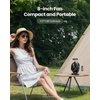 image:imageGaiatop Portable Camping Fan with LED Lantern Power Display 360 Head Rotation Hanging Hook for Tent 3 Speed Quiet Rechargeable Battery Operated USB Fans for Indoor Outdoor Travel GreenBlack