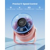 image:imageGaiatop Small Desk Fan Rechargeable Quiet Personal Table Fan Touch Control Display 360 Tilt 5Speed Strong Wind 4000mAh Battery Small Fans for Bedroom Dorm Office Gifts for Women Girls PinkPink